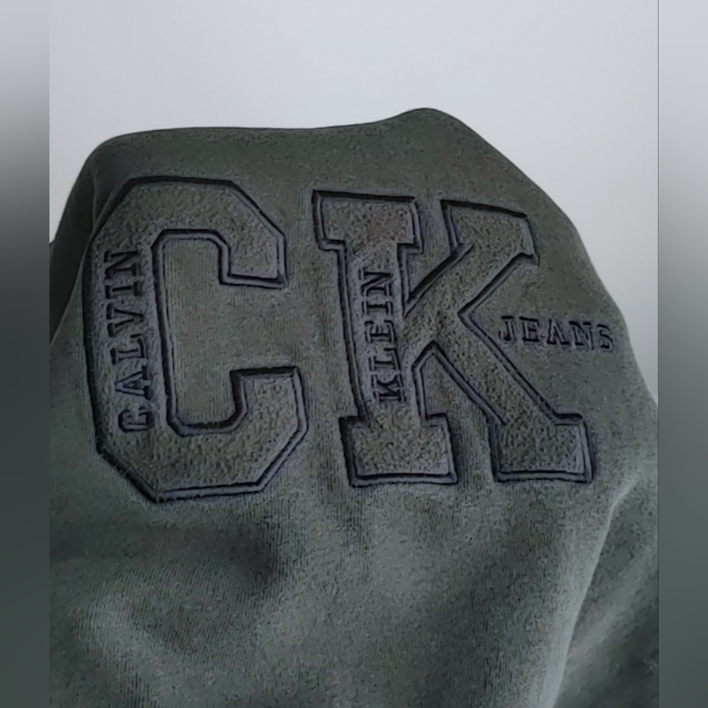 Y2K CK Jeans & Green Pullover Hoodie Sweatshirt Size (L) - Picture 4 of 6
